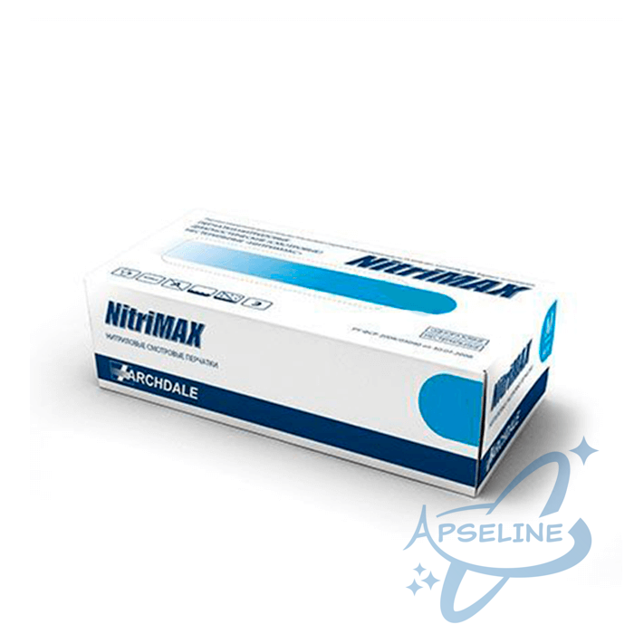 Перчатки нитриловые NitriMAX, M, голубой, 50 пар