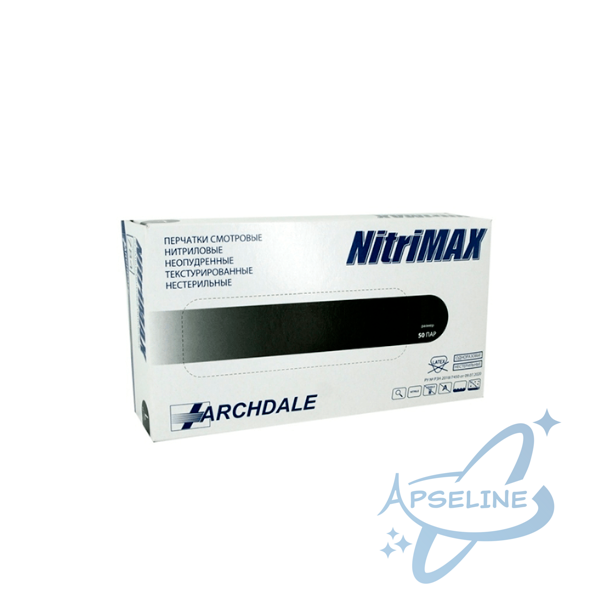 Перчатки нитриловые NitriMAX, M, 4.0г, черный, 50 пар