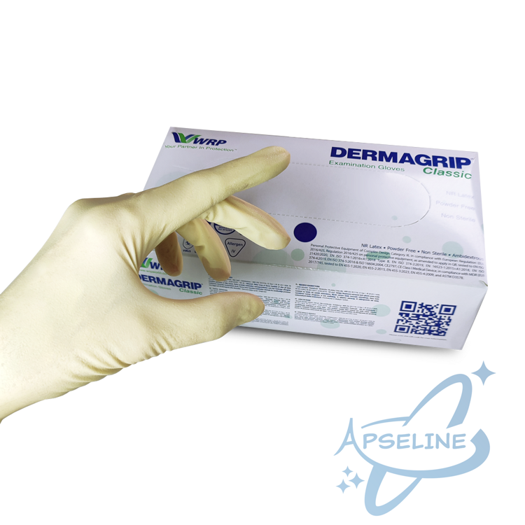 Перчатки латексные DERMAGRIP Classic XL, неопудренные, телесные, 50 пар