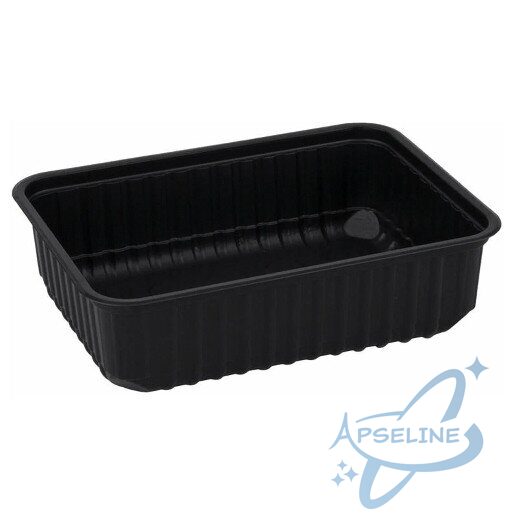 БЕЗ КРЫШКИ Контейнер 0,750 л PP 186х132х52 ЧЕРНЫЙ, 100 шт