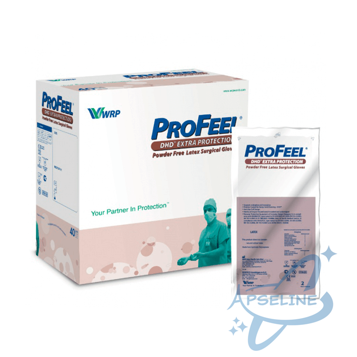 Перчатки хирургические латексные PROFEEL EXTRA Protection 6.5, неопудренные, коричневые, 40 пар